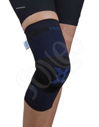 SLS 303 Anatomically knitted knee support incorporating contoured silicone